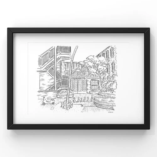 401 Richmond Courtyard Art Print