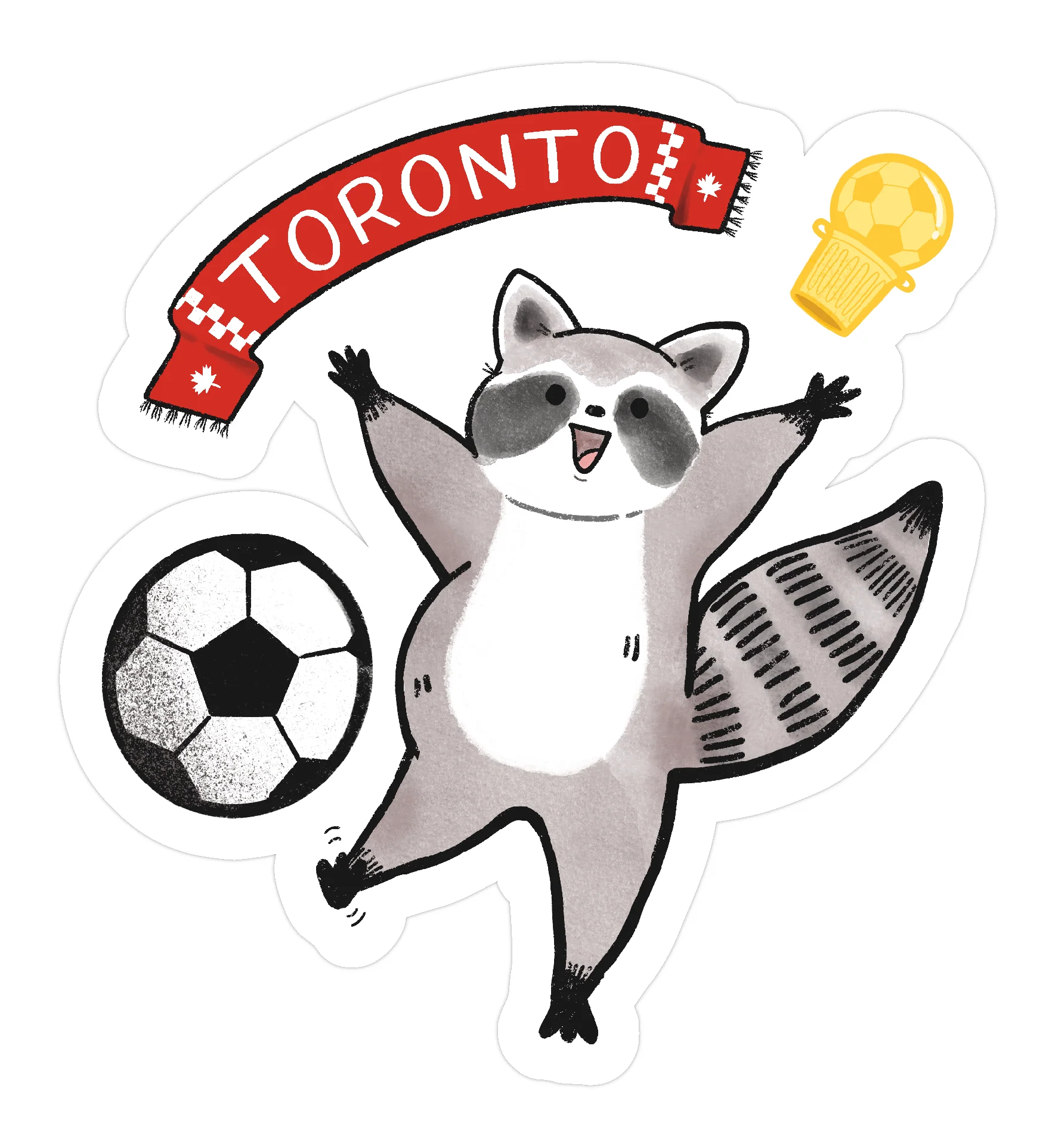 Mini Toronto World Cup Raccoon Sticker
