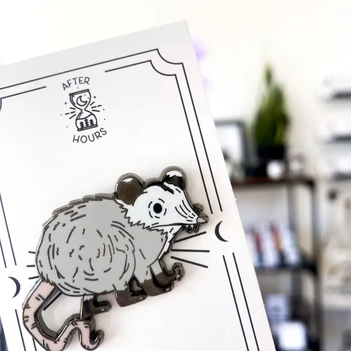 Opossum Enamel Pin