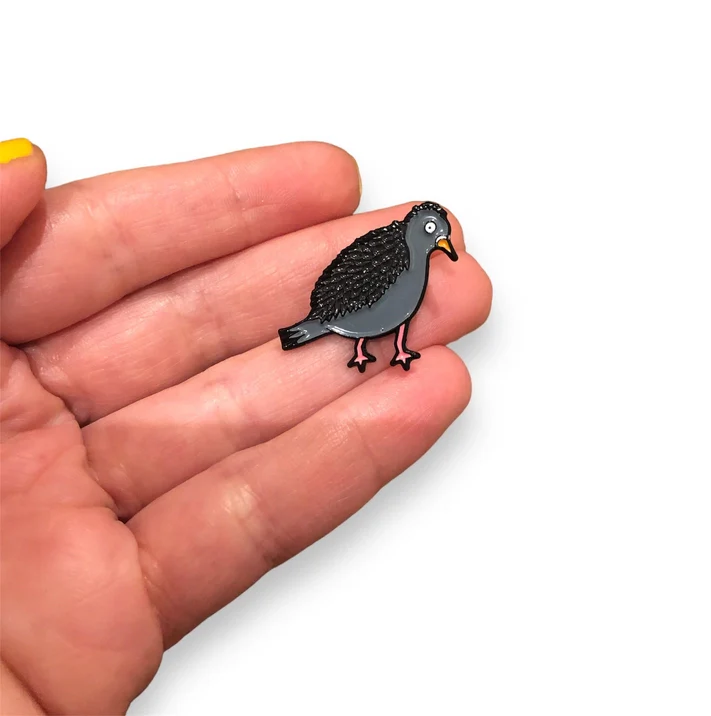 Perturbed Pigeon Enamel Pin - Image 2