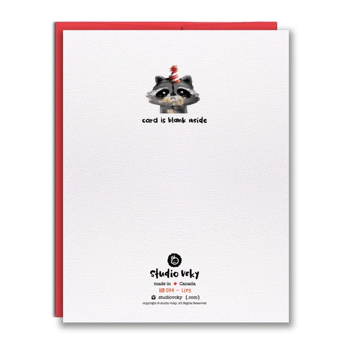 "Raccoon Ate Your Cake" Birthday Card - Image 2