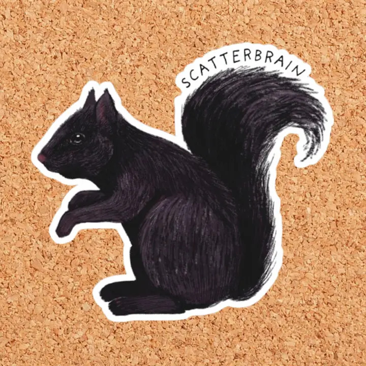 Scatterbrain Squirrel Vinyl Sticker