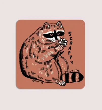 Scrappy Raccoon Vinyl Sticker