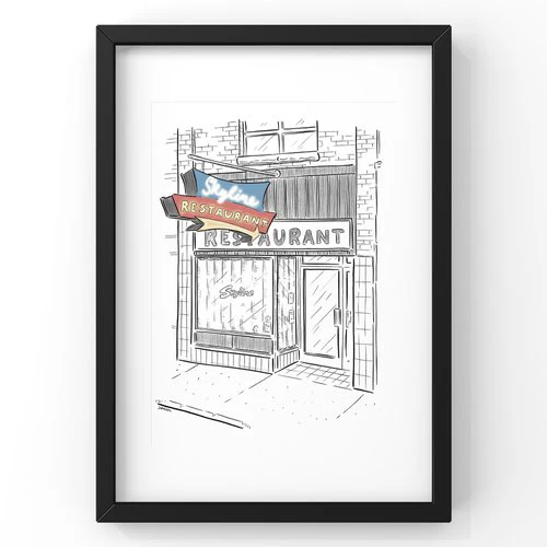 Skyline Restaurant Art Print