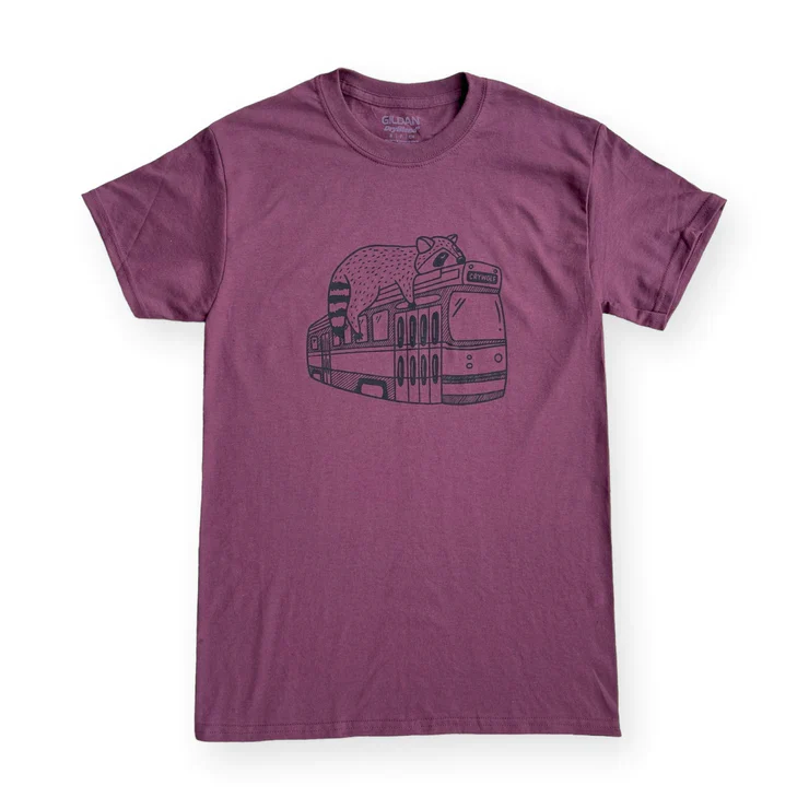 Streetcar Raccoon T-Shirt (Maroon)