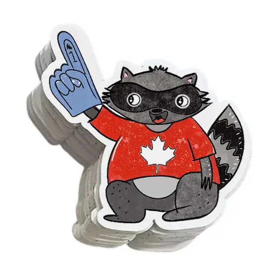 Team Canada Raccoon Sticker