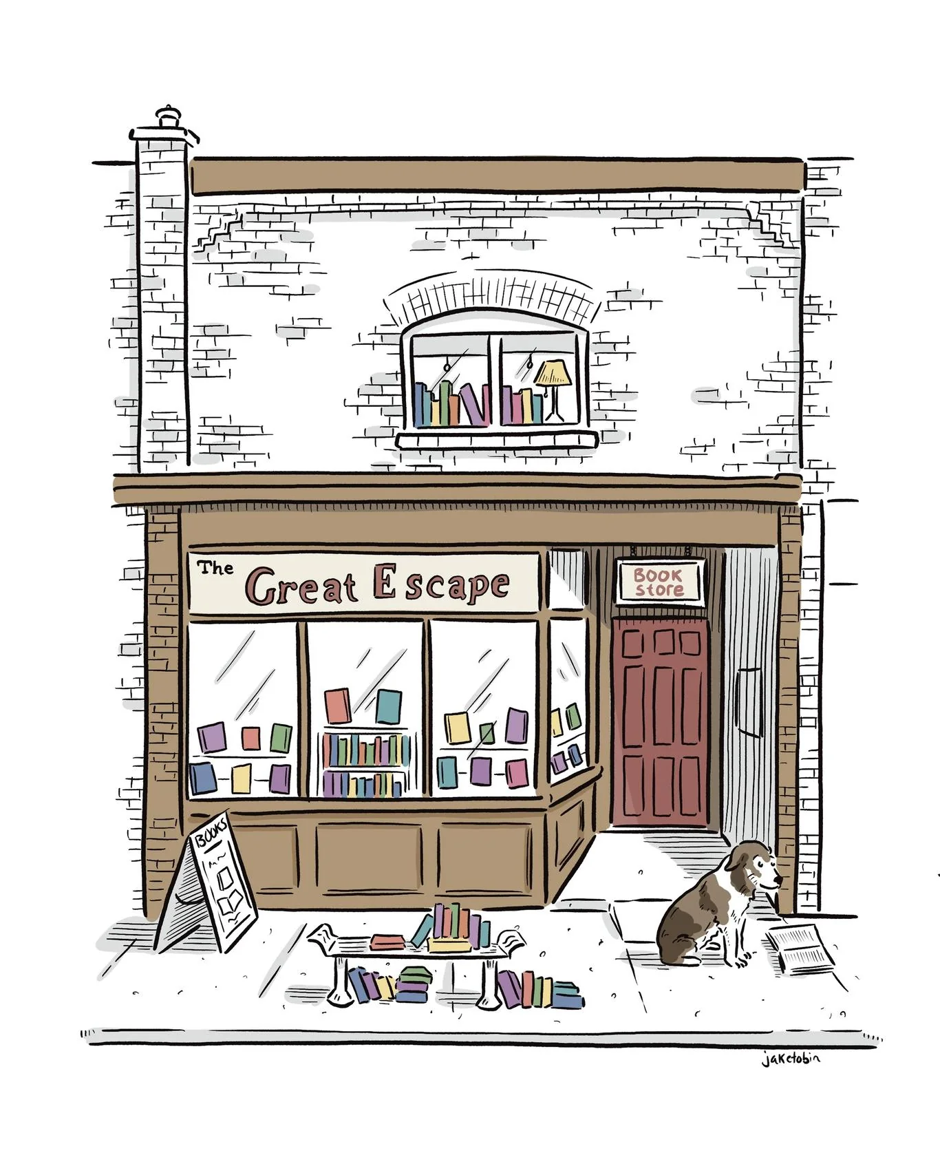 The Great Escape Bookstore Art Print - Image 2