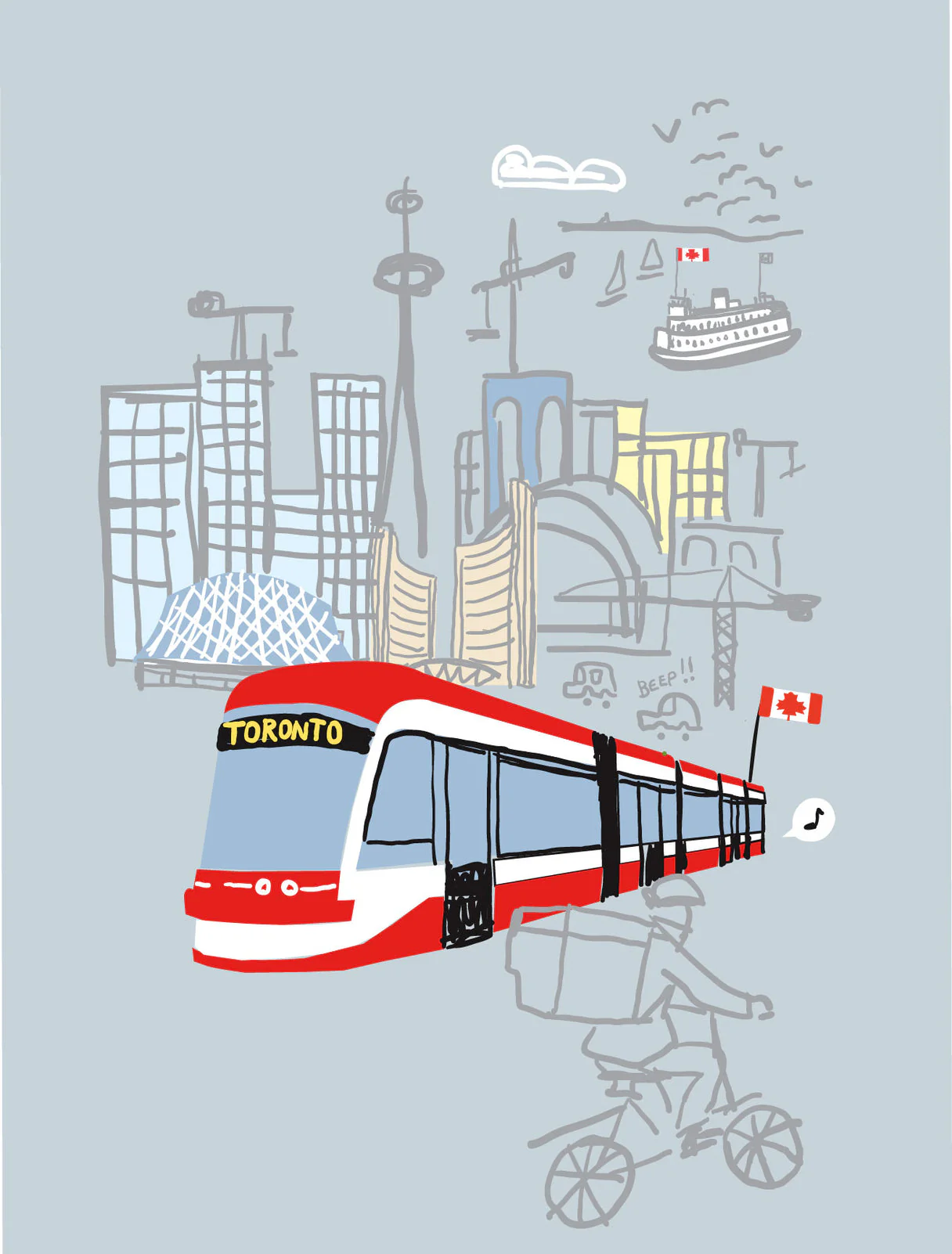 Toronto Streetcar Greeting Card