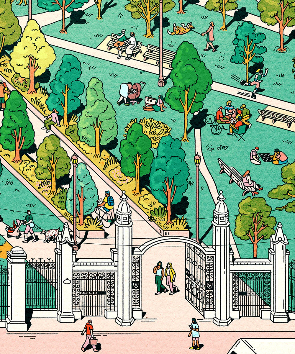 Trinity Bellwoods Bird's-Eye View Art Print (12"x16") - Image 2