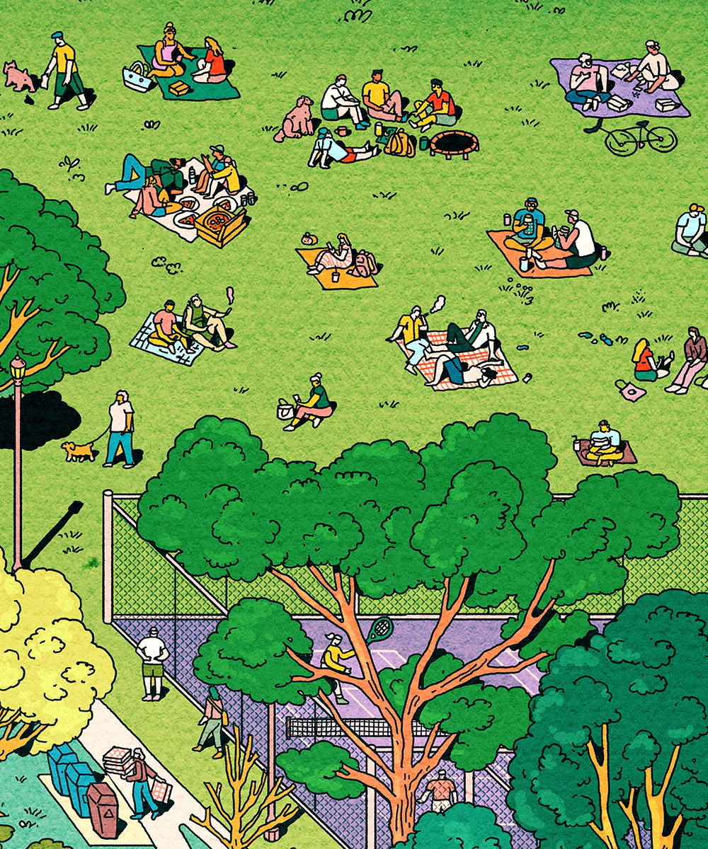 Trinity Bellwoods Bird's-Eye View Art Print (12"x16") - Image 3