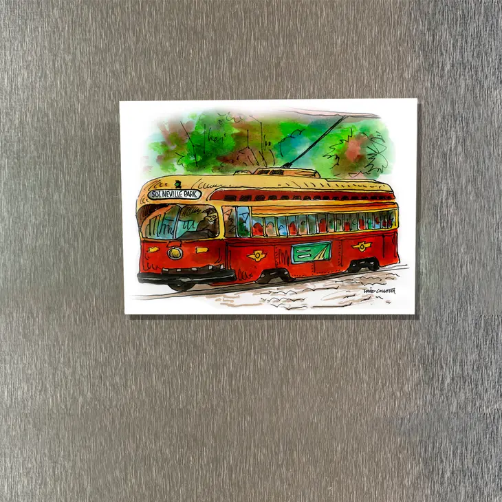 Vintage Streetcar Magnet