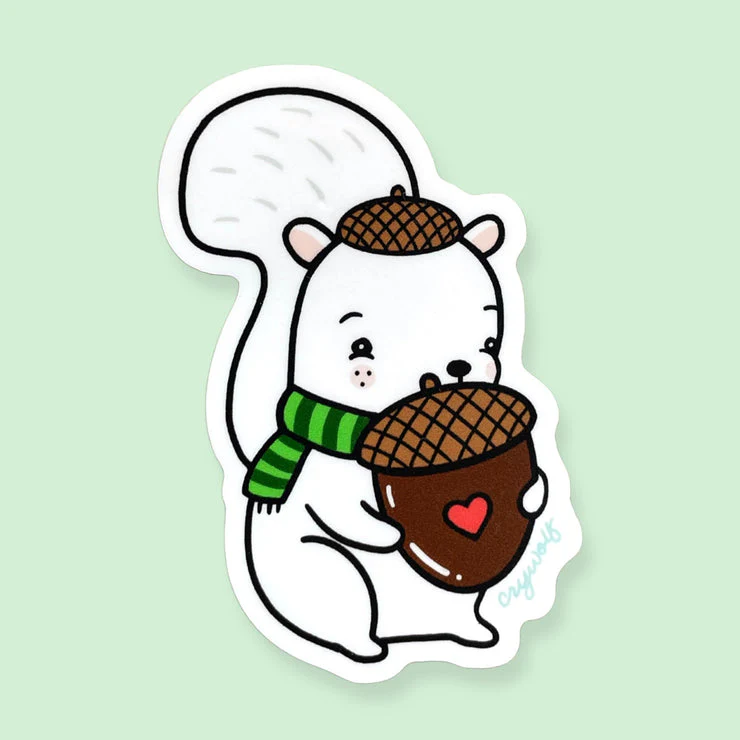 Winter White Squirrel Sticker